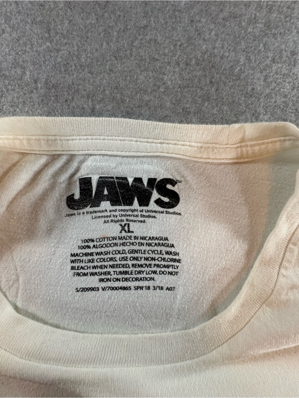 JAWS Graphic Tee in Cream and Coral Ombre - Picture 3 of 3